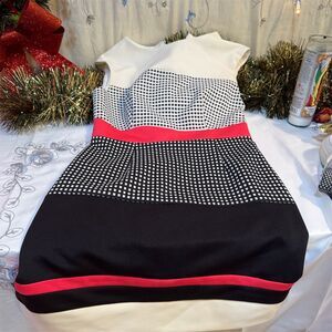 Studio One Women's 2P Multicolor Checkered Sleeveless Knee Dress